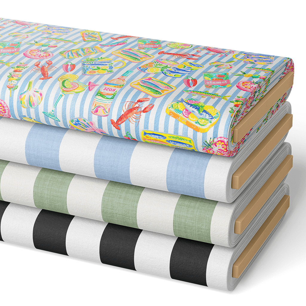 Sarja Impermeável Estampas Listras Náuticos Cozinha Artesanato Costura Patchwork Pano