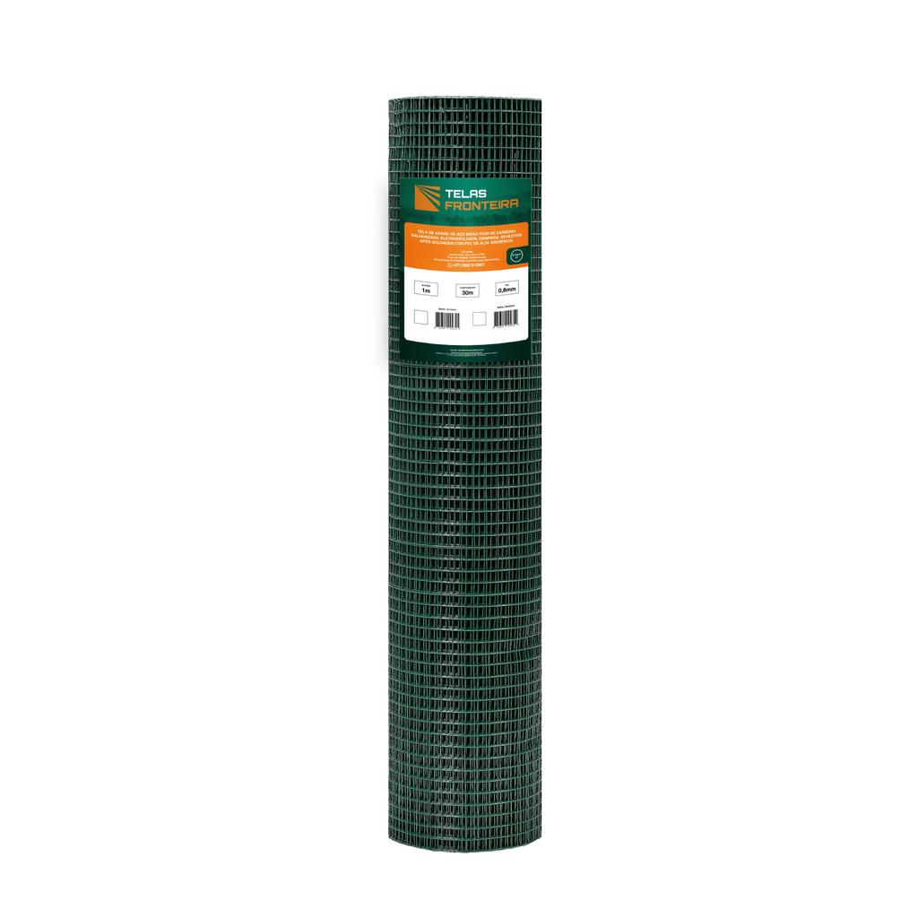 Tela Multiuso Revestida Verde 1,0m x 5m 15mm - Fronteira