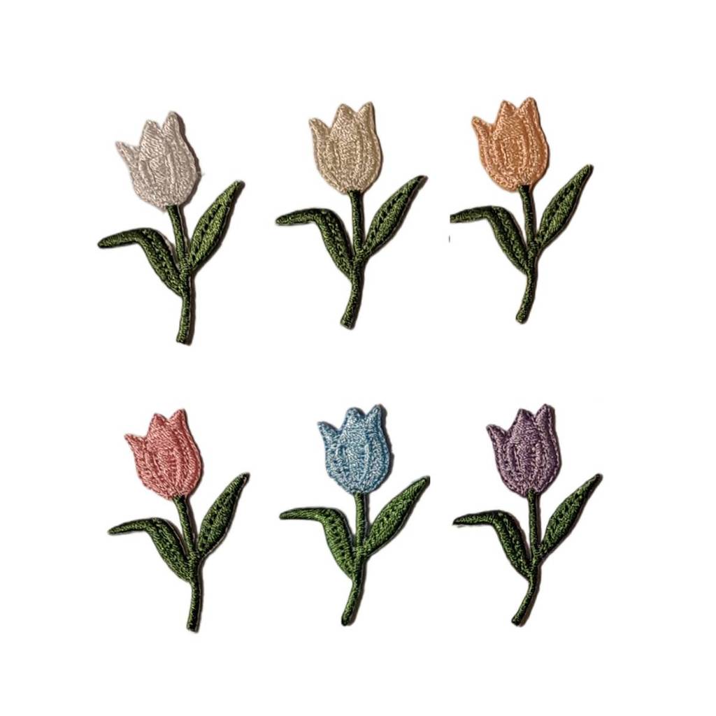 FLOR TULIPA CORES CLARAS PATCH APLIQUE TERMOCOLANTE 10 PÇ