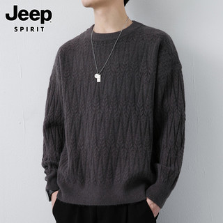 Suéter masculino JEEP SPIRIT 2026 outono inverno solto torcido em torno do pescoço de malha suéter moderno masculino