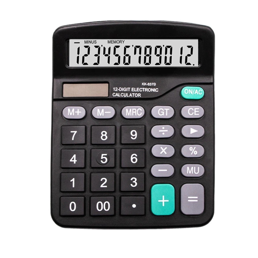 Calculadora de Mesa K-837B  Comercial Escola Escritório Display 12 Dígitos Prática Funcional