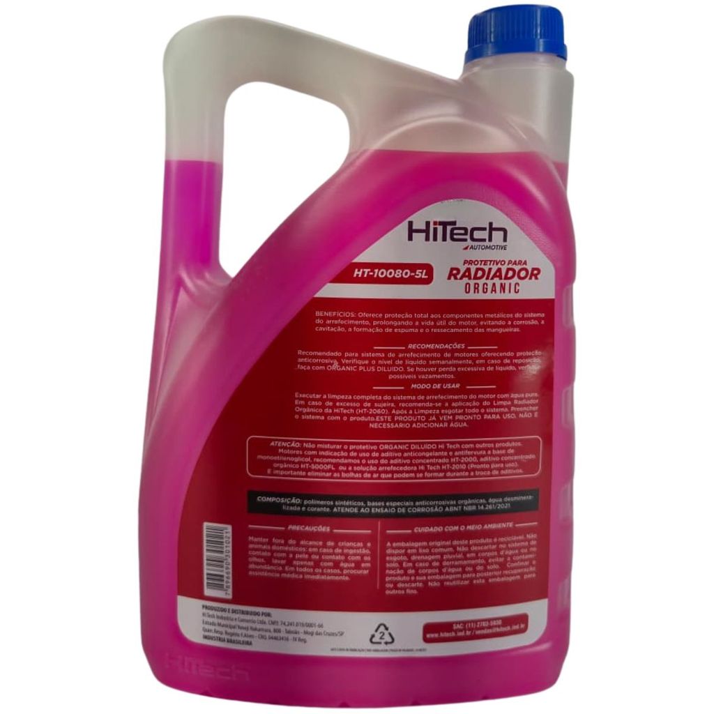 HT-10080 - Aditivo Radiador Rosa Pronto Para Uso Hitech - 5 Litros — imagem 2 de 2