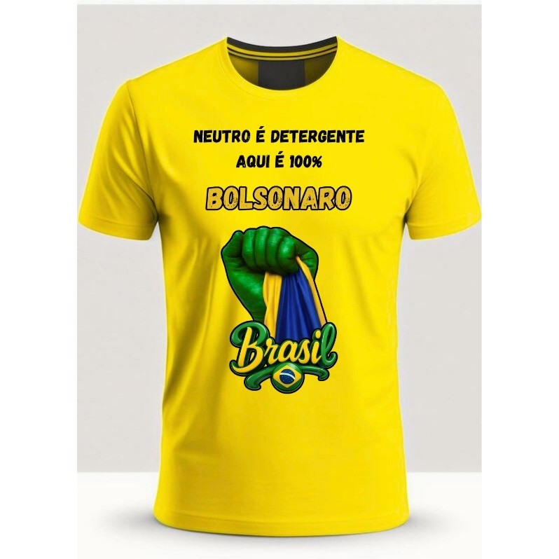 Camiseta(camisa) Brasil Bolsonaro mito capitao direita conservadora feita em algodao 100%
