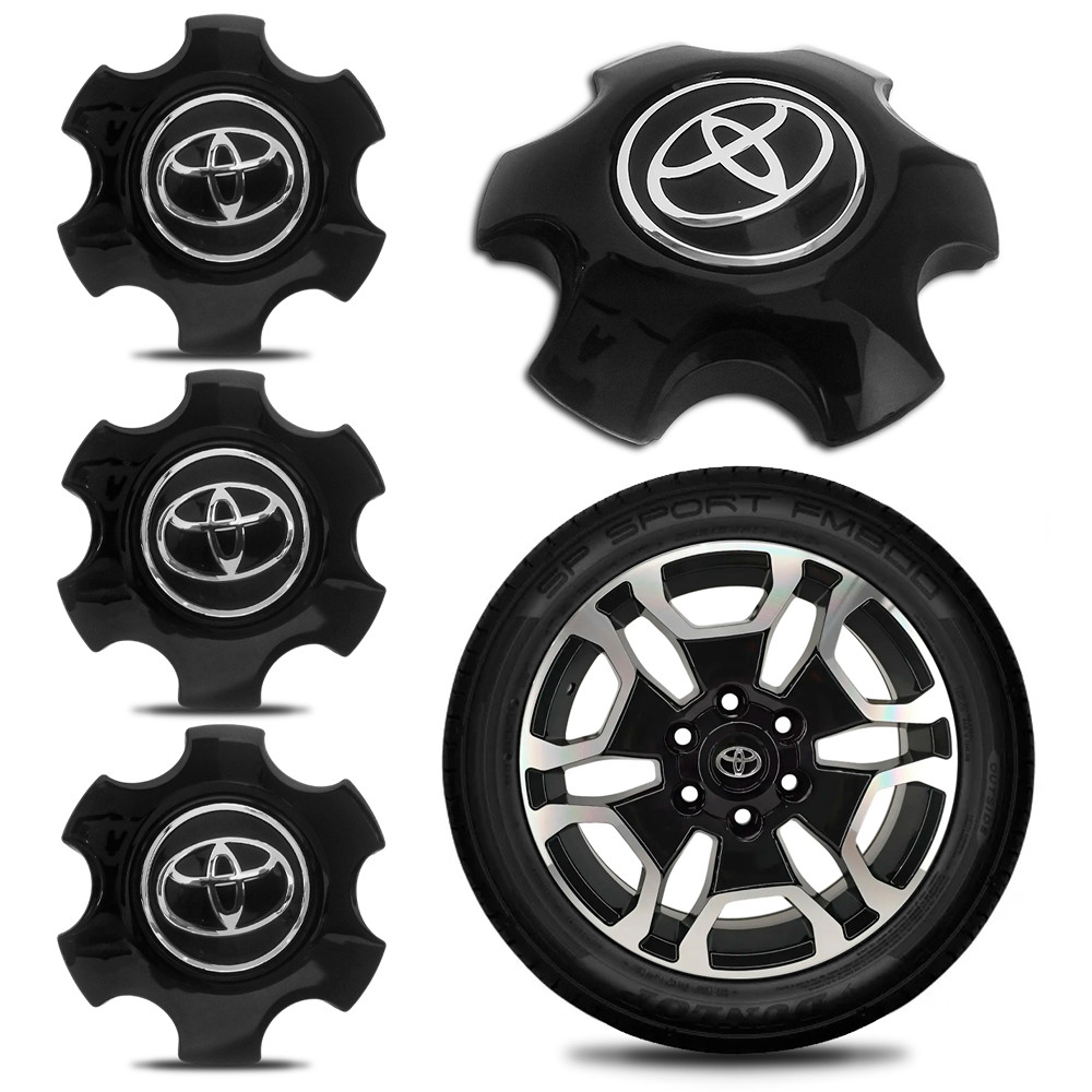 Kit 4 Calota Tampa Meio Para Roda Hilux Sw4 Liga Leve 2020 2021 2022 2023 2024