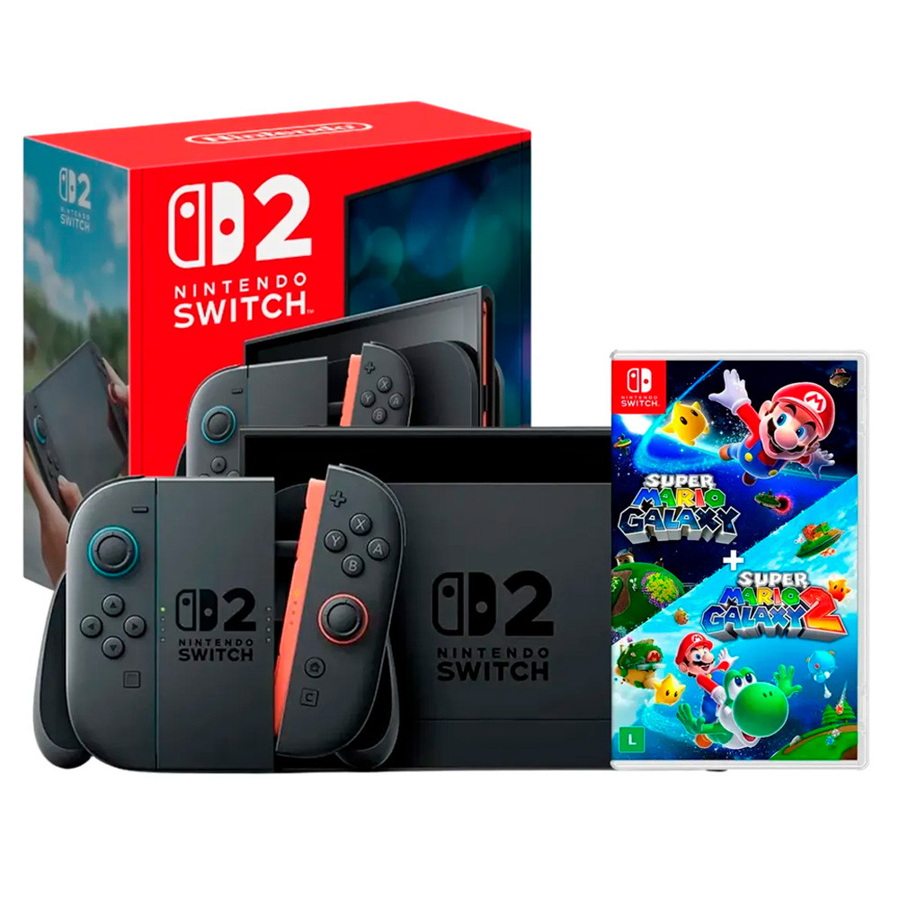 Console Nintendo Switch 2 + Jogo Super Mario Galaxy 1 & 2 em Oferta na Shopee