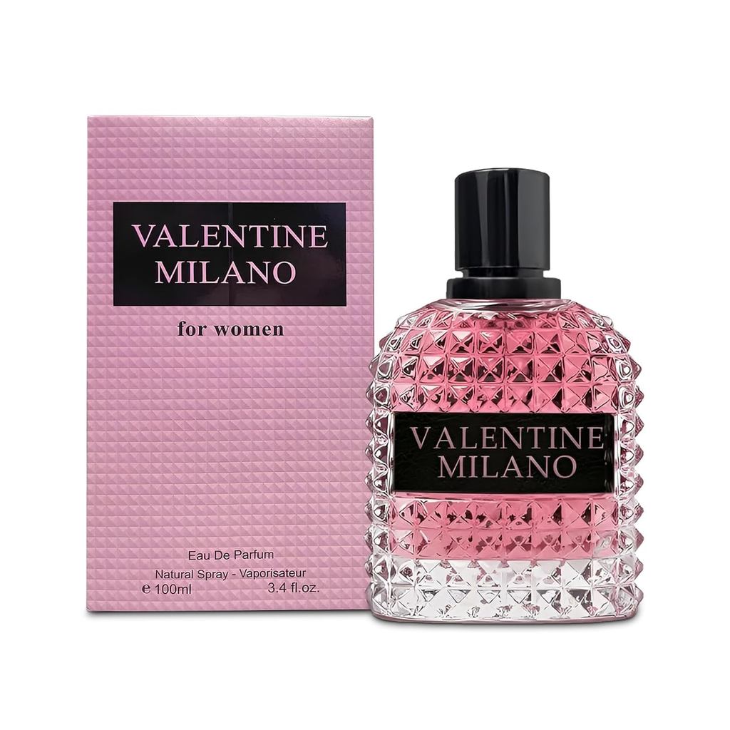 Valentine Milano - Perfume Feminino, 3.4 fl oz, Eau de Parfum Spray para Mulheres, com notas de baunilha, jasmim e berga
