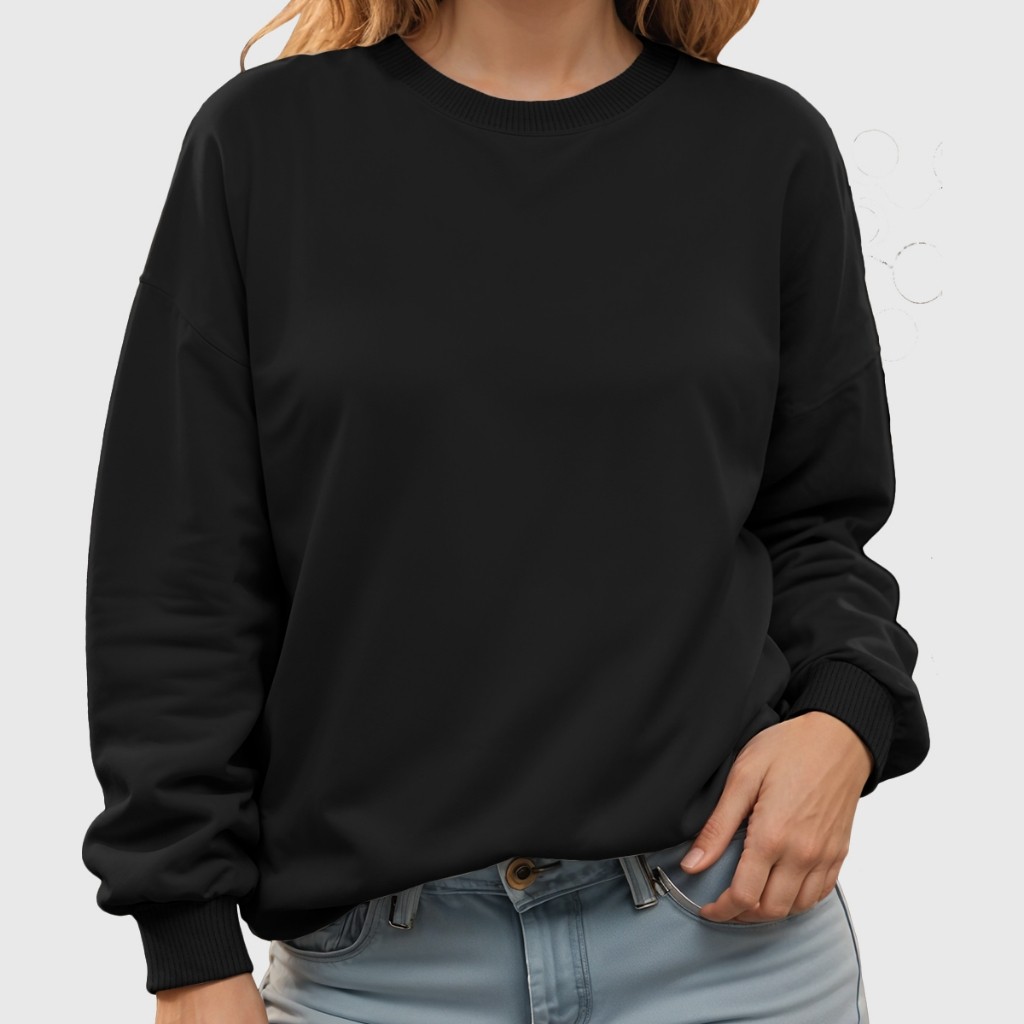 Moletom Gola Careca Básico Feminino Diversas Cores TAMANHO REal