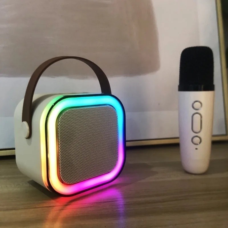 Alto-falante Bluetooth Karaoke com Microfone, Luzes LED e Diversão para Toda a Família Marisa