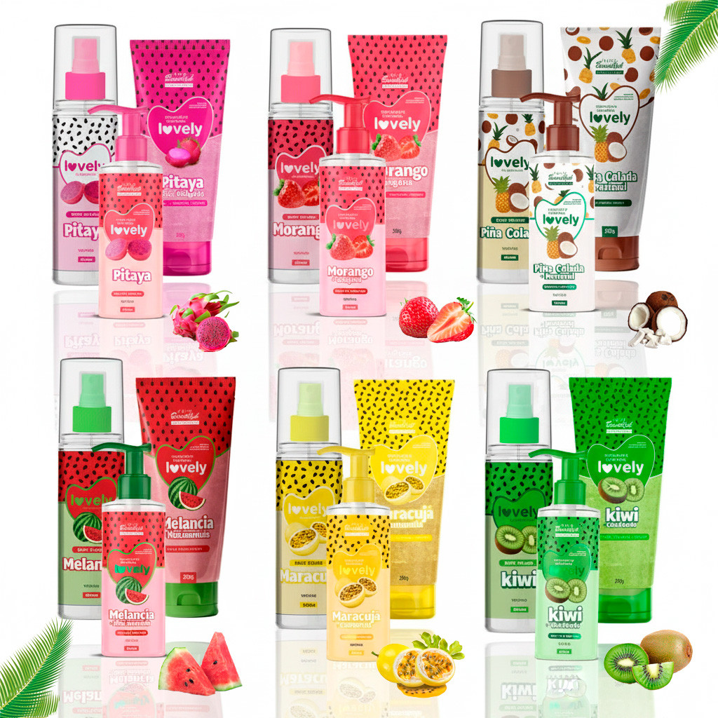 Kit Cuidados Pos Banho e Rotina com Hidratante Corporal Lovely Face Beautiful em Oferta na Shopee