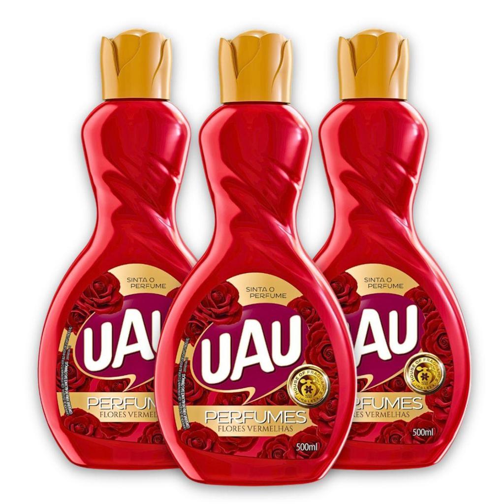 Kit 3un Limpador 500ml Uau Flores Vermelhas em Oferta na Shopee