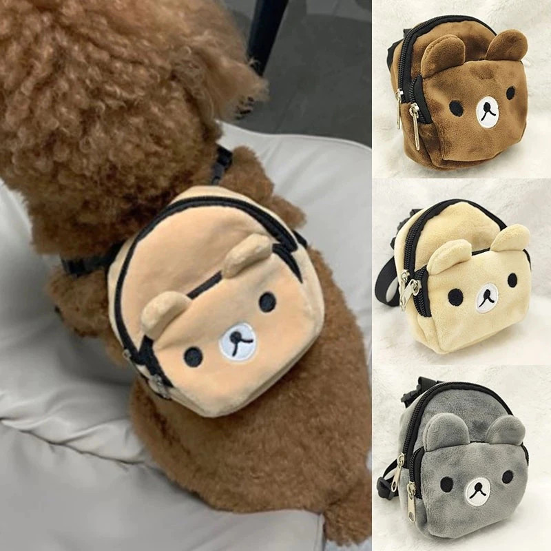 Mochila Para Animais De Estimação Cães E Gatos , Arnês Com Trela , Mini Bolsa De Ombro