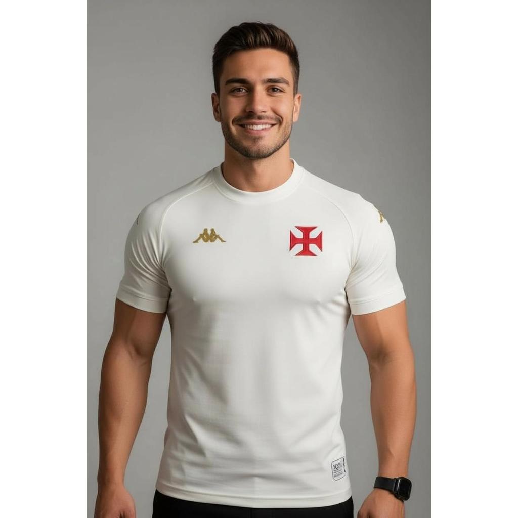 Camiseta Masculina Esportiva Vasco Dry Fit Branco em Oferta na Shopee