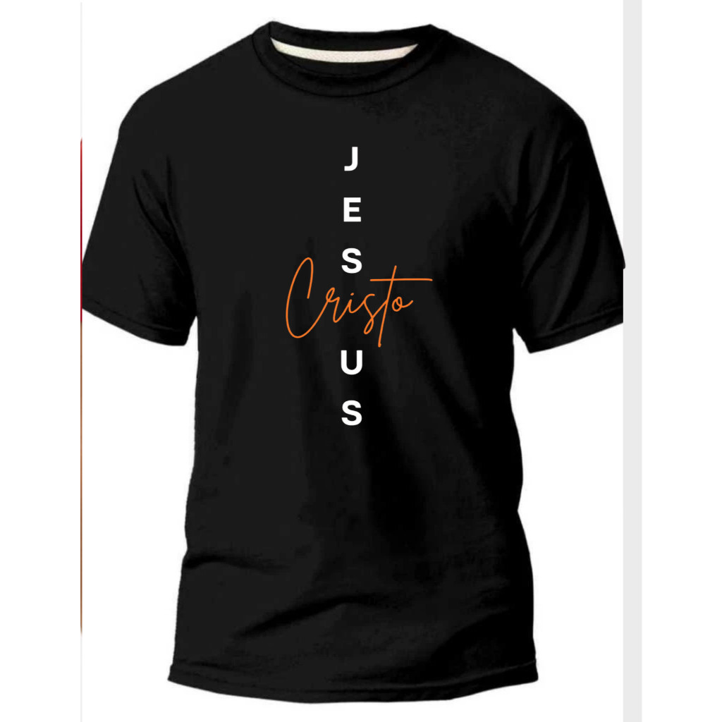 Camiseta Jesus Cristo Masculina Estampada Fé Cristã Camisa Gospel Evangélica Algodão Unissex
