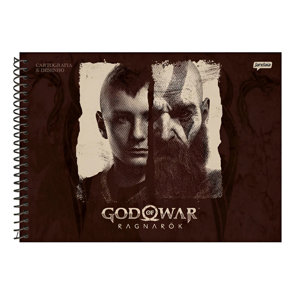 Caderno Cartografia Desenho God of War Kratos 80 folhas