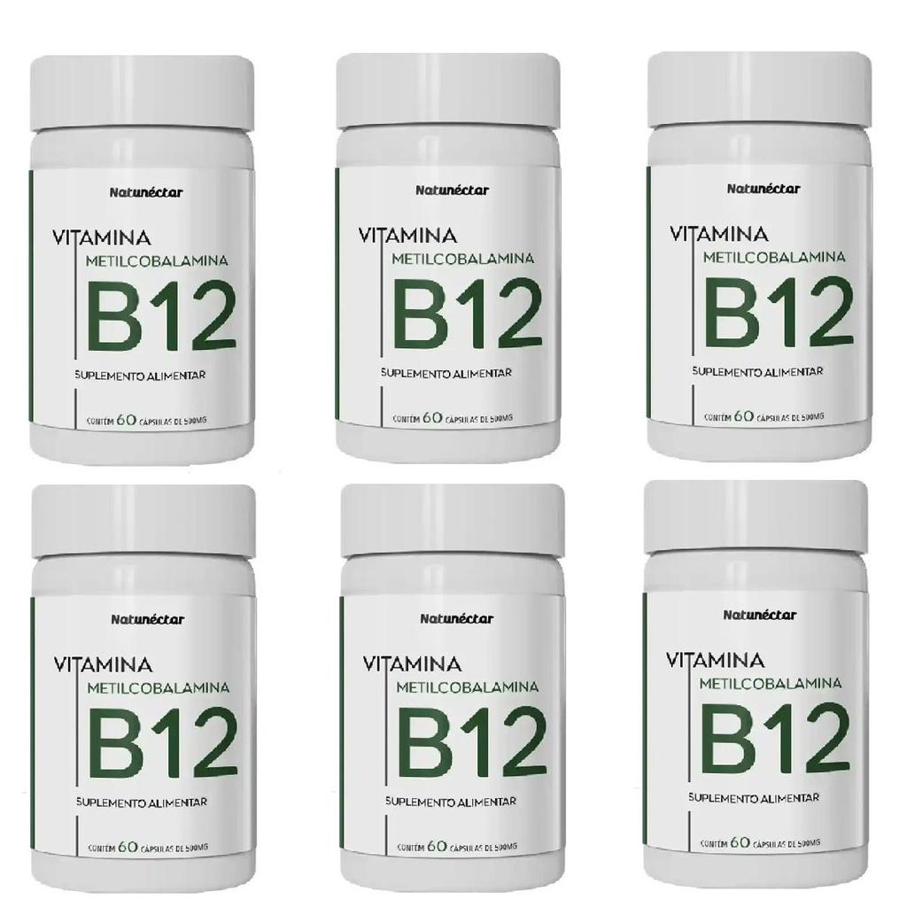 Kit Vitamina B12 Meticobalmina Natunéctar Com 6 Unidades De 60 Cápsulas Cada
