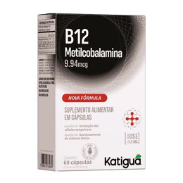 Vitamina B12 Metilcobalamina 9.94mcg Suplemento Alimentar Dose Máxima c/60 Cápsulas Katiguá