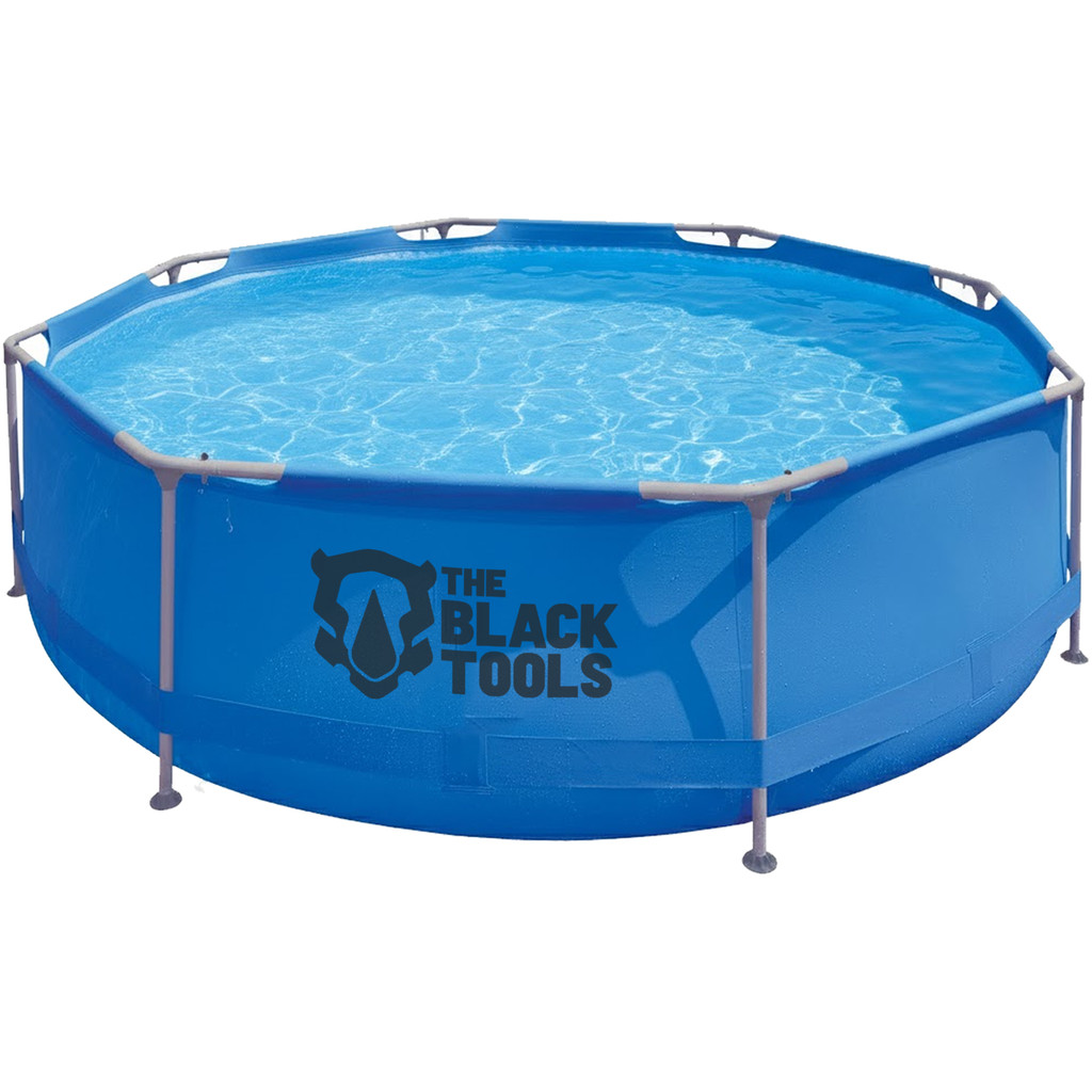 Piscina Estruturada Redonda Circular Pvc Resistente Azul 4690 Litros 76x300cm The Black Tools (Azul)