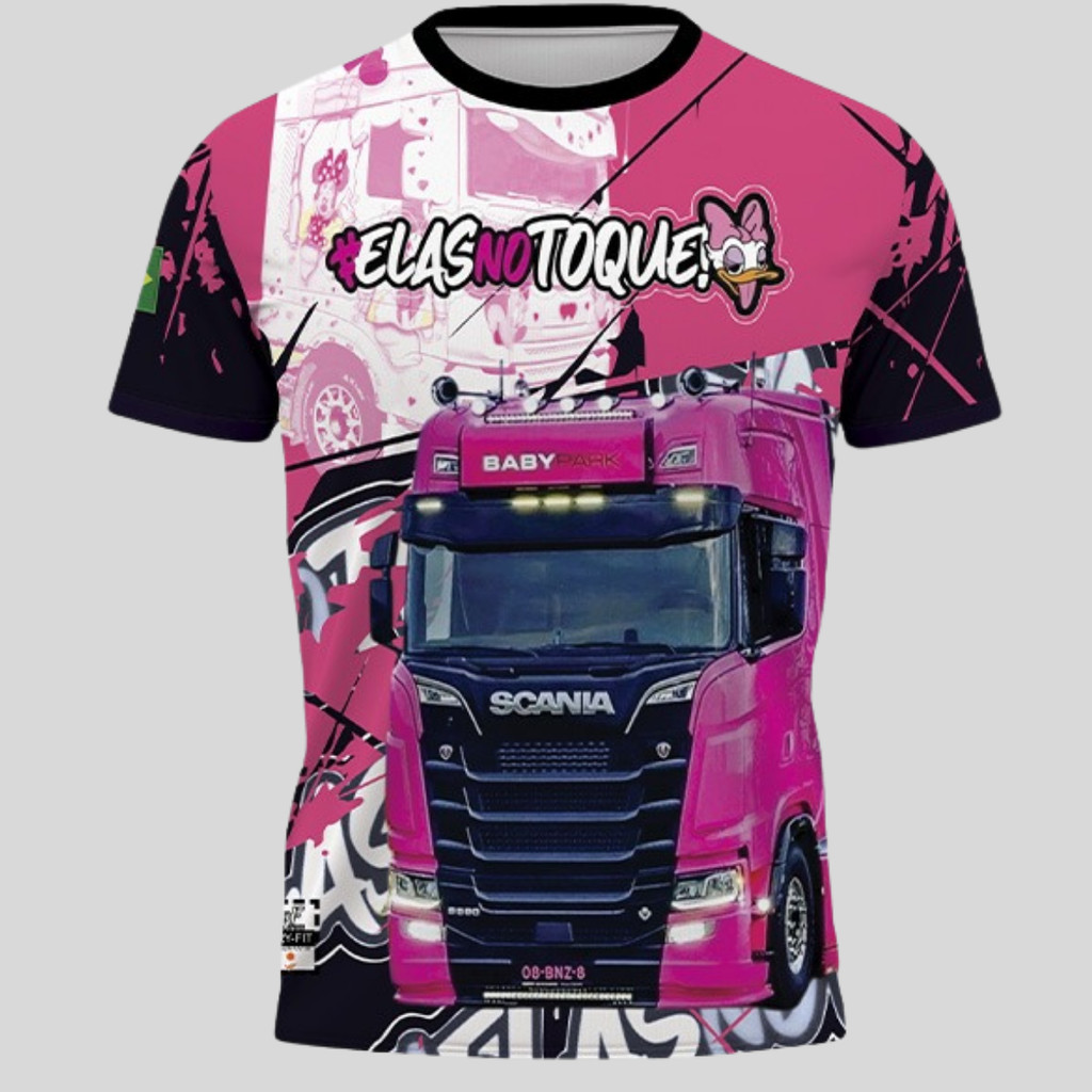 Camiseta Baby Look Feminina Respeita A Dona Scania Camisa Caminhão