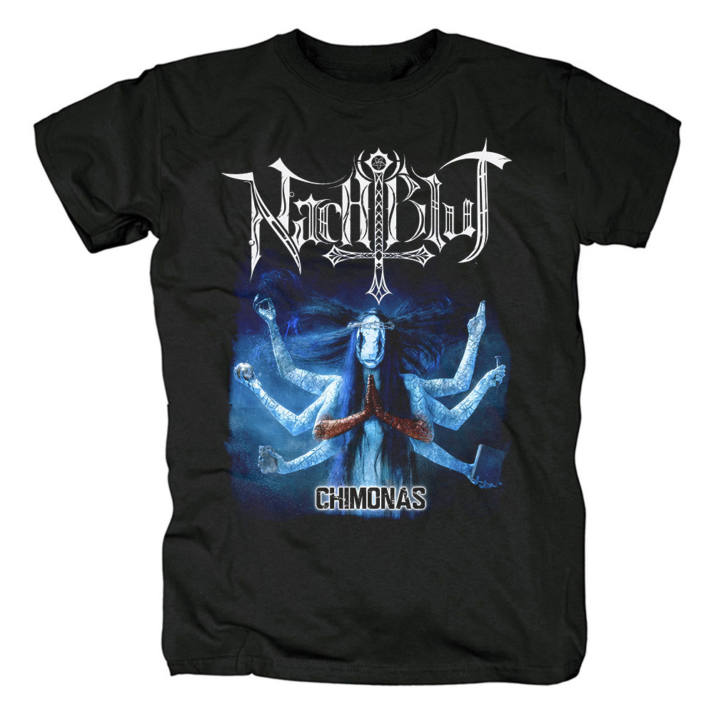 Music.Soul Camiseta Unissex Nachtblut Melódico Black Metal Estampado Oversized Premium Estiloso Confortável Casual
