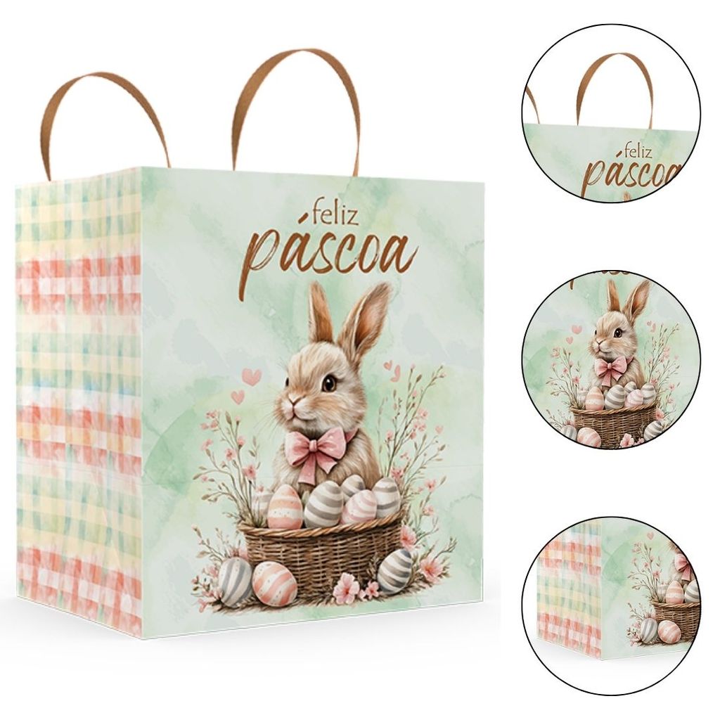 10 SACOLA PÁSCOA M 24X17X26 - PASCOA ENCANTOS 5852 ( IDEIA PÁSCOA 2026 )