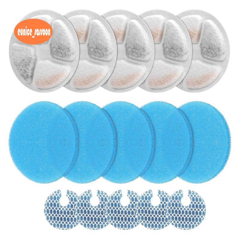 Filtros De Fonte De Água Para Gatos , Redonda De Aço Inoxidável De 2L/67oz , Substituição De Filtragem Tripla