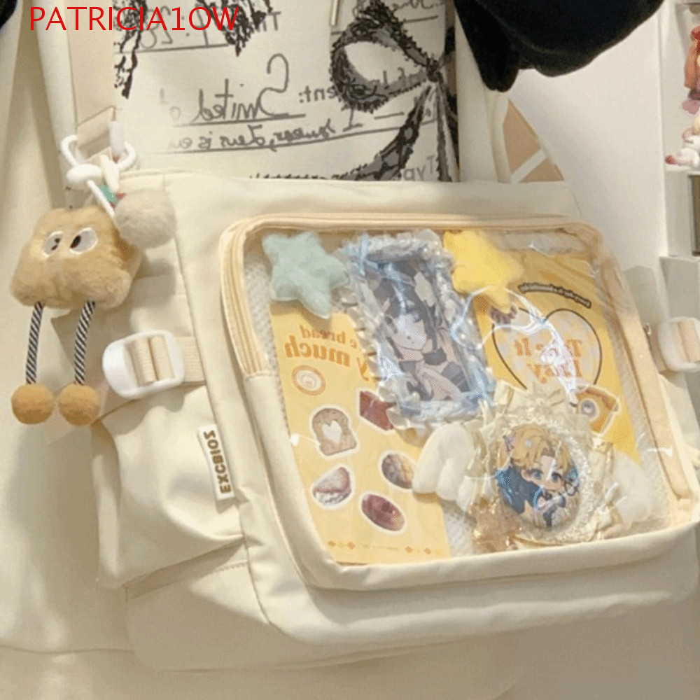 PATRICIA1OW Itabag Transparente , Bolsa De Ombro Pvc JK De Grande Capacidade , Sacola De Lona Harajuku Estilo Japonês