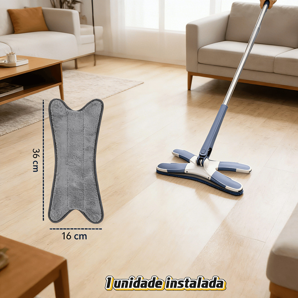 Rodo Mop Twist Xmop | Esfregão Giratório para Piso e Cozinha| 2 Refils|Larlimpo