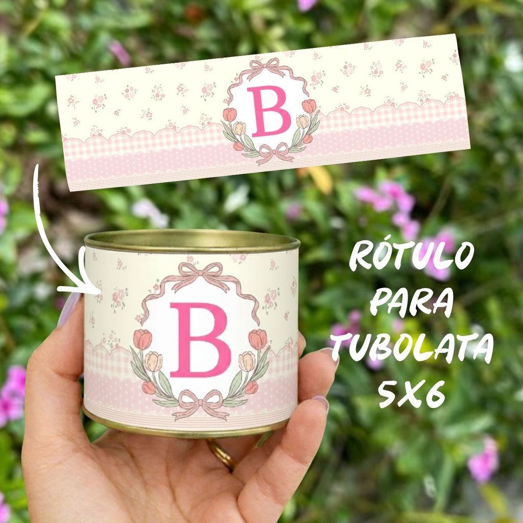 Rótulo Adesivo Personalizado Maternidade,chá de bebê, aniversário Menina tubolata 5X6 Lembrancinhas de Aniversário