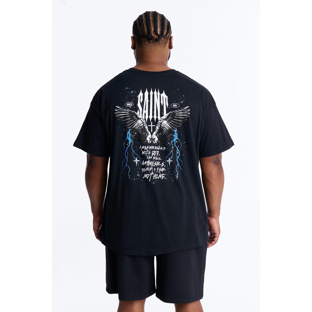 Camiseta Oversized Fear Nothing Streetwear Casual Treino Academia Confortável 100% Algodão Premium