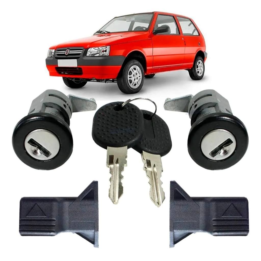 Kit Par Cilindros Portas + Par Maçanetas Externa UNO 85 á 03 (02 Portas)