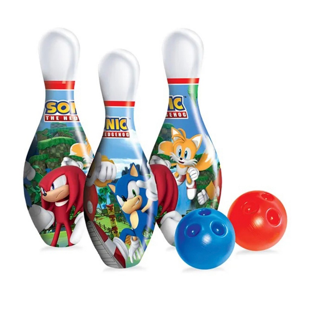 Boliche Do Sonic The Hedgehog Com 6 Pinos E 2 Bolas Plástico - Líder Brinquedos