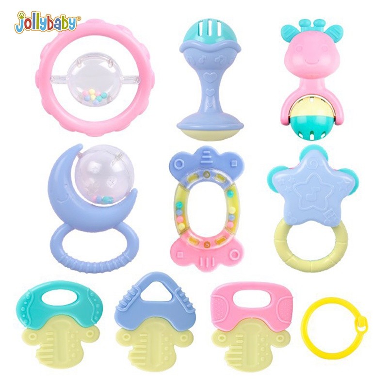 Conjunto De Brinquedos Para Mordedor De Bebê , 6 Peças , Silicone Seguro , Brinquedo Sensorial Mastigar , Chocalho Infan