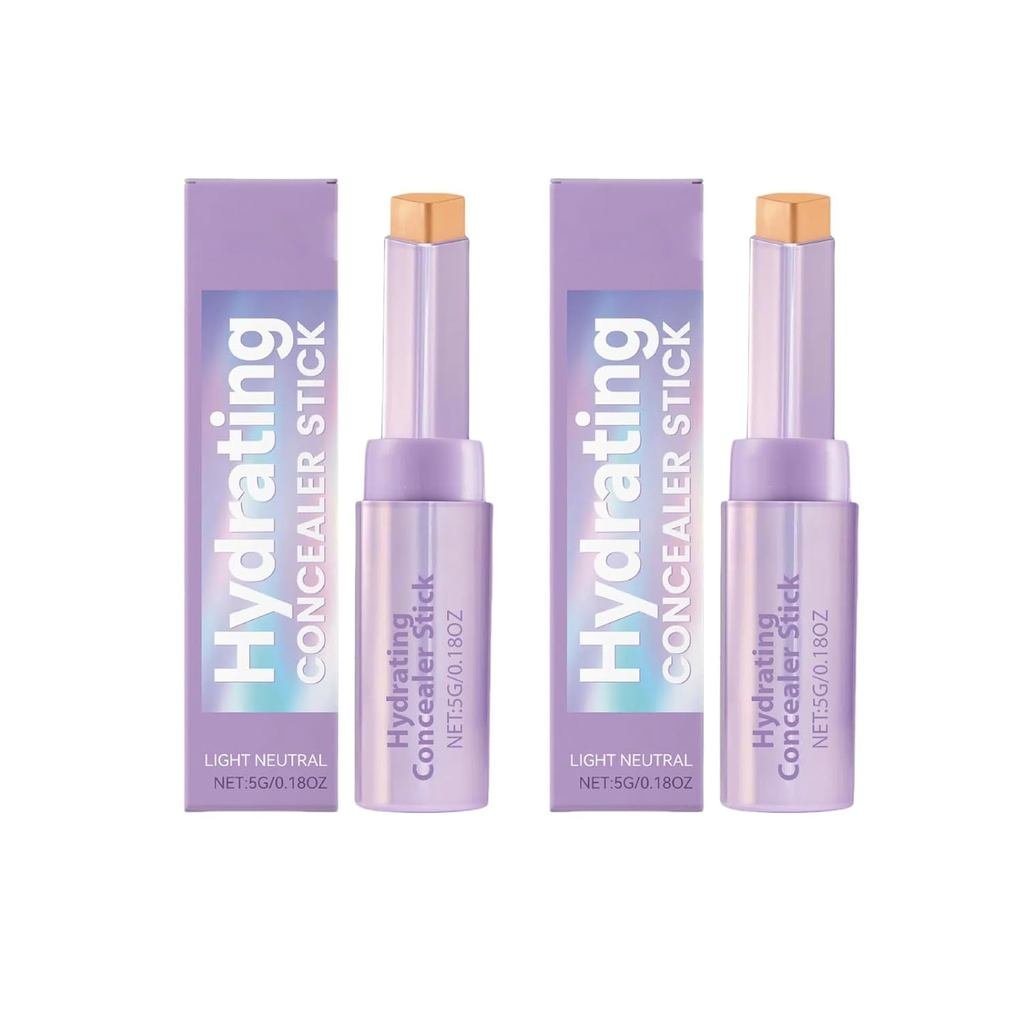 2PCS Hydrating Concealer Stick,Covers Blemishes & Under-Eye Circles,Face Makeup for All Skin Types,0.18 Oz (Natural Shad