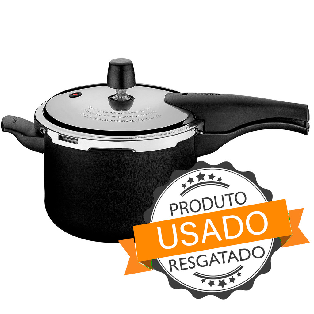 Panela De Pressão Tramontina Vancouver 4,5 Lts USADA Preta Antiaderente - Usada