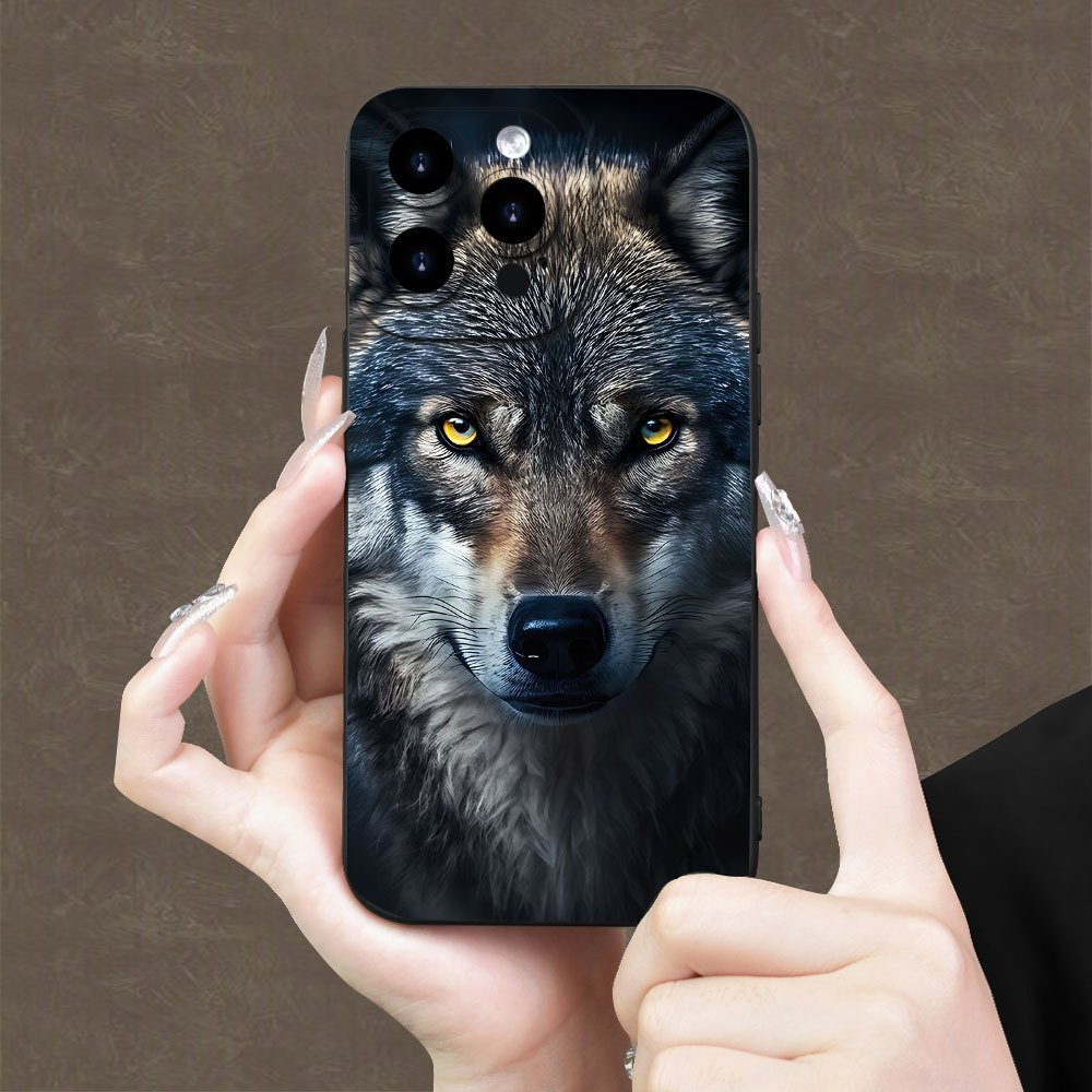     Capa de telefone: padrão criativo de lobo selvagem, capa de telefone olho de anjo novo estilo, simples, elegante, mo