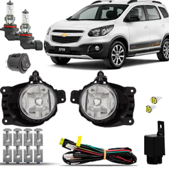 Kit Farol Milha Farolete Auxiliar Cibie Neblina Completo Chevrolet Spin 2016 2017 2018 2019 2020