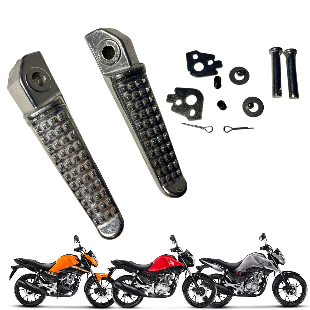 Par De Pedaleiras Traseiras (Bacalhau) Honda CG 160 Titan / Fan Modelo 2025 2026