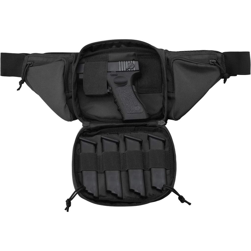 Bolsa Tática para Pistola, Pochete Definitiva, Suporta 1911, Glock, H&K, Ruger, S&W M&P Shield, Taurus, Sig Sauer, Sprin