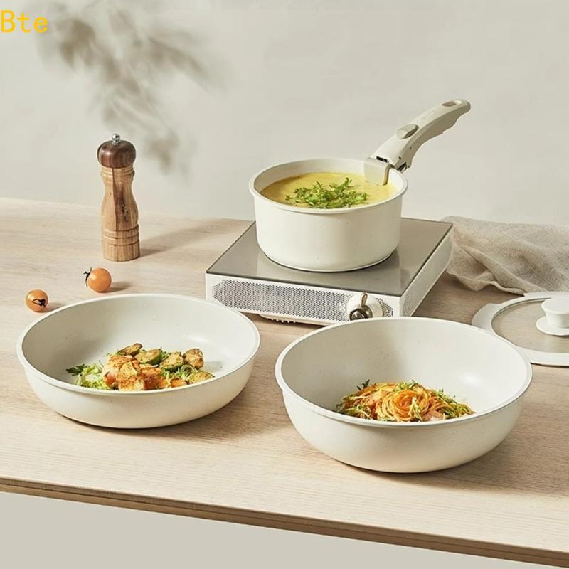 Conjunto De Panelas Com Economia De Espaço Bte Alça Intercambiável De Panela De Alumínio Antiaderente