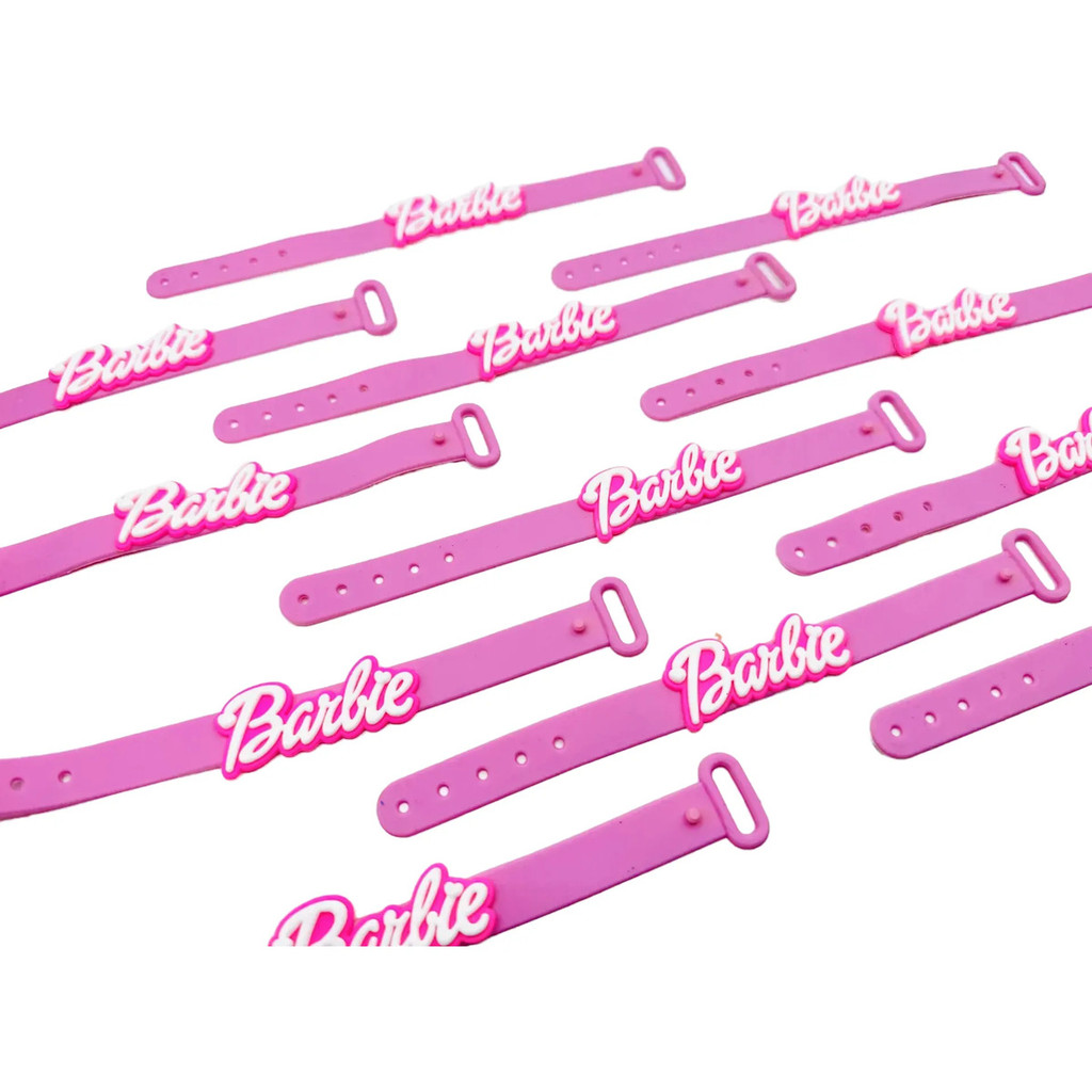 Pulseira Barbie 10peças Lembrancinha Emborrachado Festa Tema
