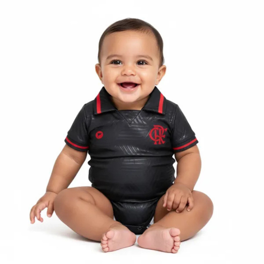 Body Premium Flamengo Preto Torcida Baby
