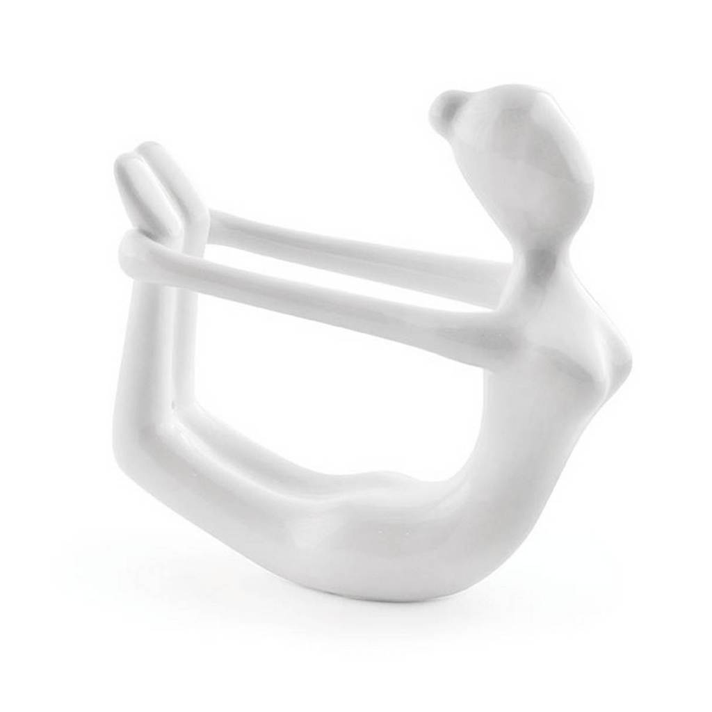 Escultura Yoga Branca em Porcelana 12982 B Mart