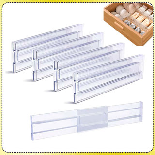 4x Divisórias para gavetas de roupas,Organizadores ajustáveis para gavetas,divisórias de plástico transparentes 28-48cm