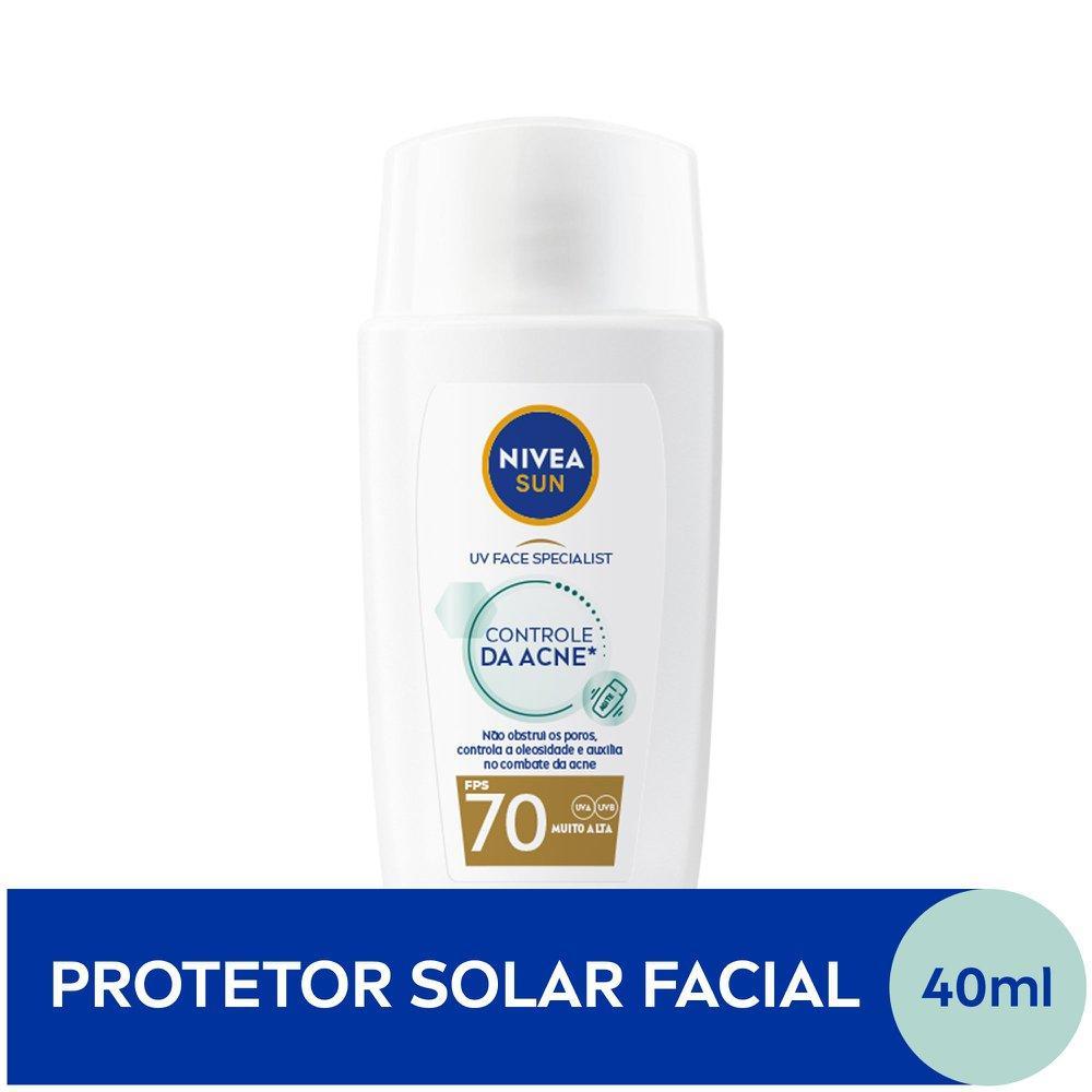 Protetor Solar Facial NIVEA SUN Fluído UV Face Specialist Controle da Acne FPS 70 40ml em Oferta na Shopee