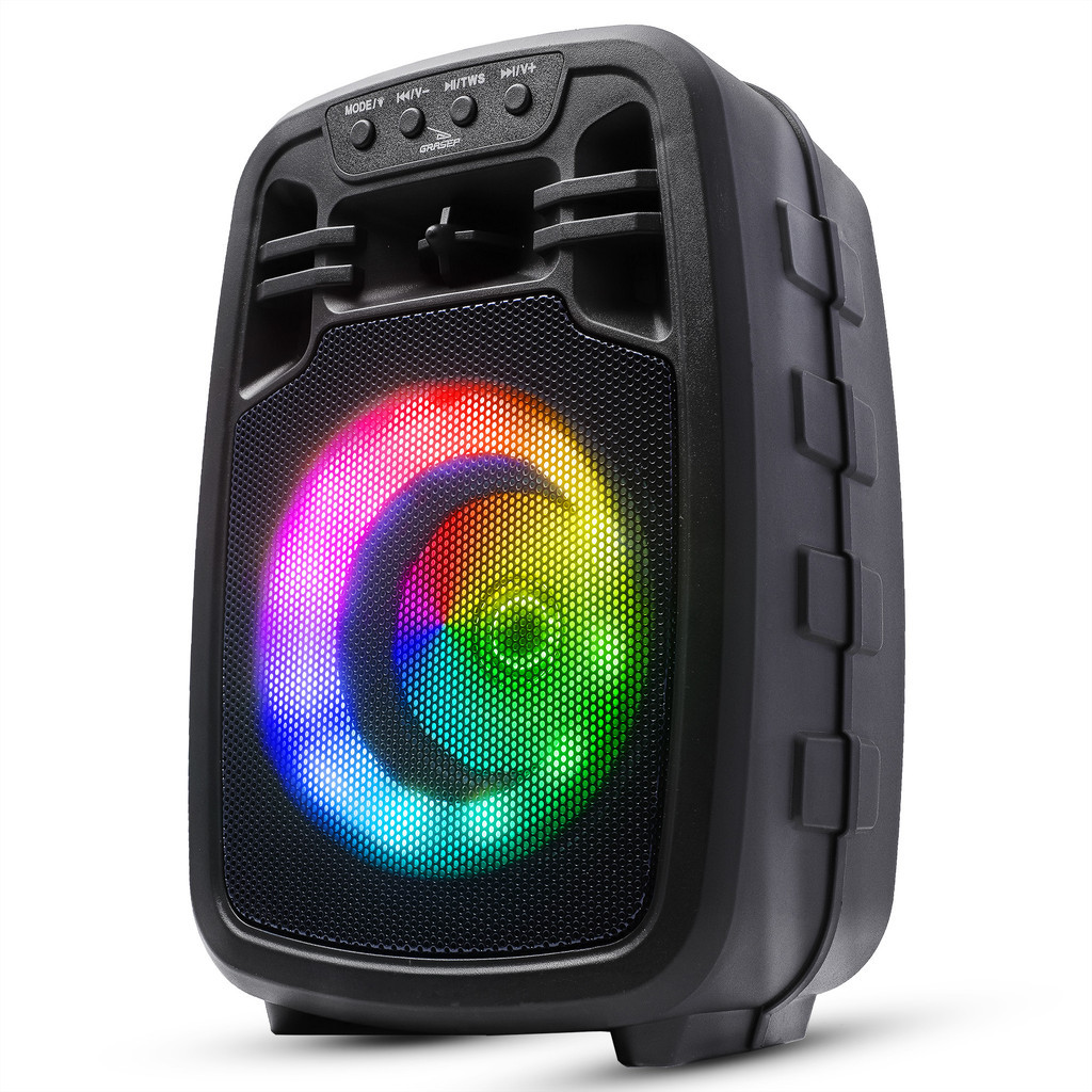 Caixa De Som Bluetooth Portátil LED RGB Hi-Fi TWS Radio Fm USB Cartão SD TF Aux P2 P10 Microfone