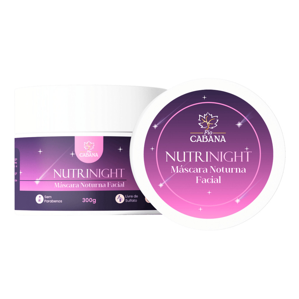 Máscara Noturna Facial NutriNight Fio Cabana 300g | Hidrata, Regenera e Ilumina | Vegana e Natural