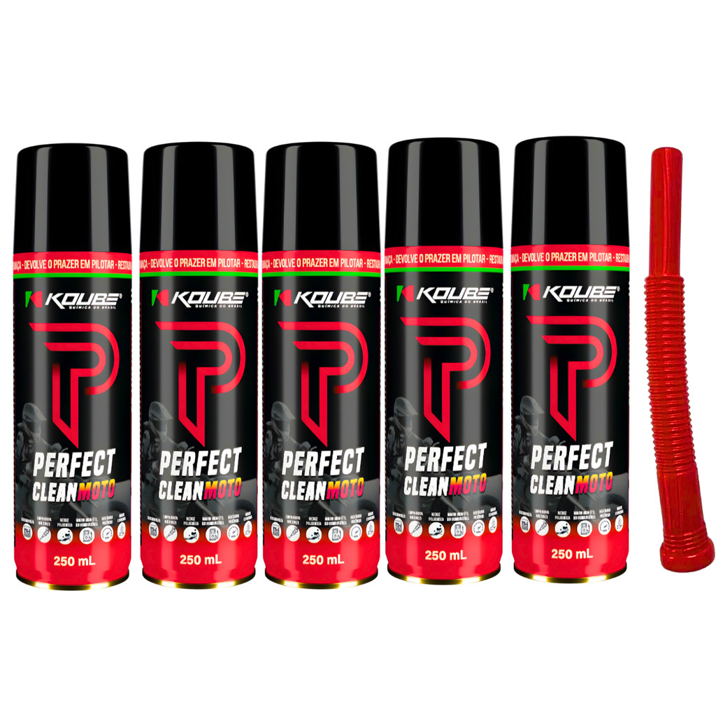 Kit 5 Perfect Clean Moto Linha Náutica Motor Koube 250ml