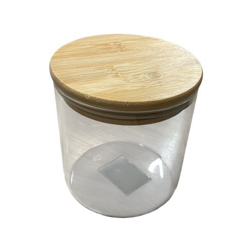 Pote De Vidro Borossilicato Tampa De Bambu 550ml Recipiente Hermético Sustentável Cozinha Organizador