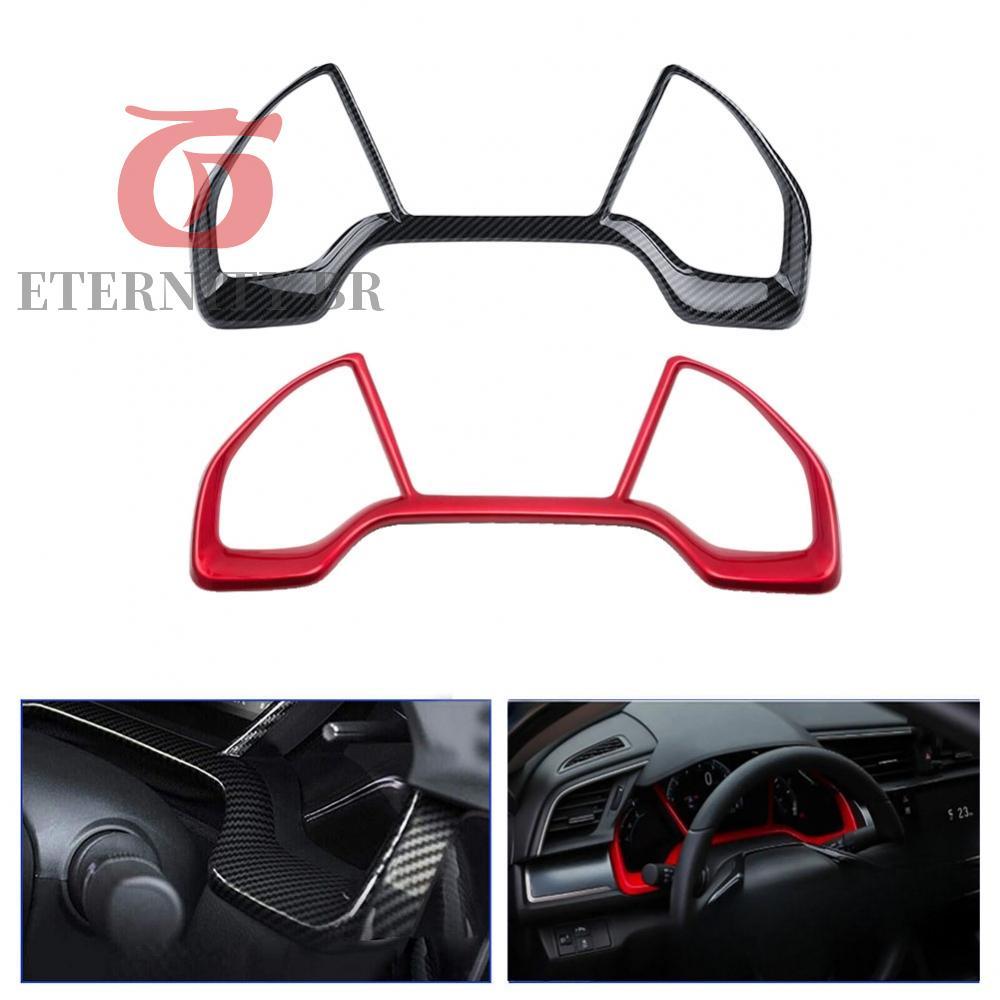 Guarnição Estilo Fibra De Carbono Durável E À Prova D'água Para Painel De Velocímetro Honda Civic