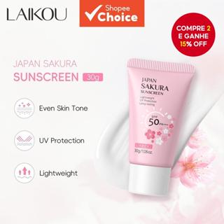 L AIKOU Sakura W Batendo Protetor Solar Proteção UV SPF50 PA + + Leve Iluminando O Tom Da Pele 30g em Oferta na Shopee